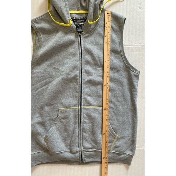Courage Clothing Co. Womens Gray with Yellow  Trim Hooded Vest Size XL - Picture 5 of 6